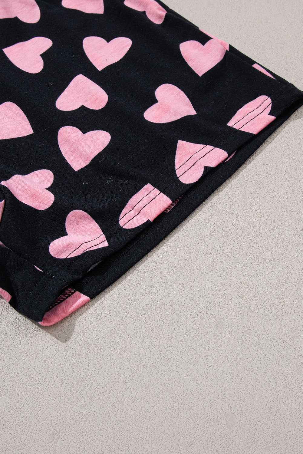 Shape Valentine Heart Print Long-Sleeved Top Shorts Lounge Set