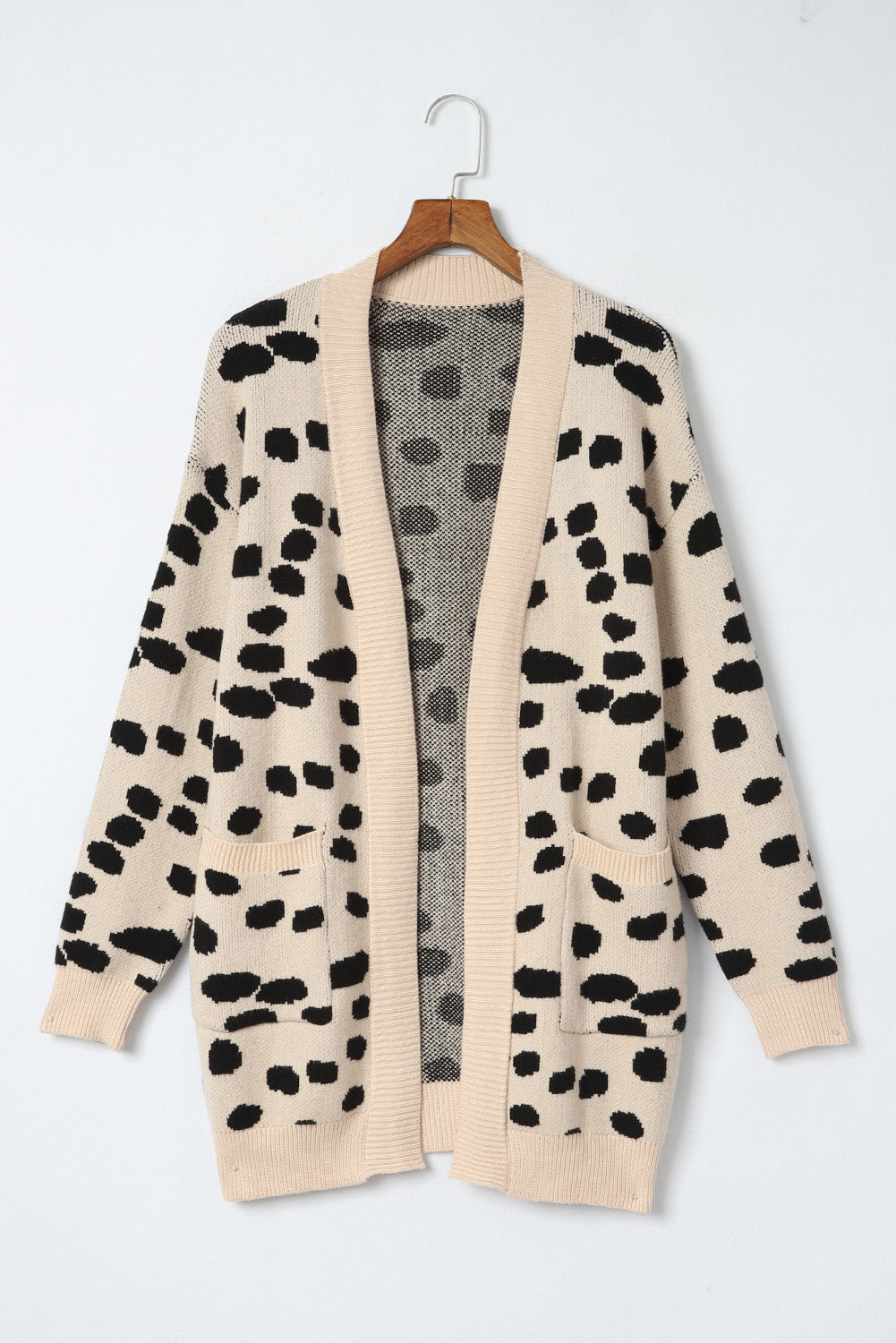 Women's Animal Spotted Pattern Open Front Cardigan