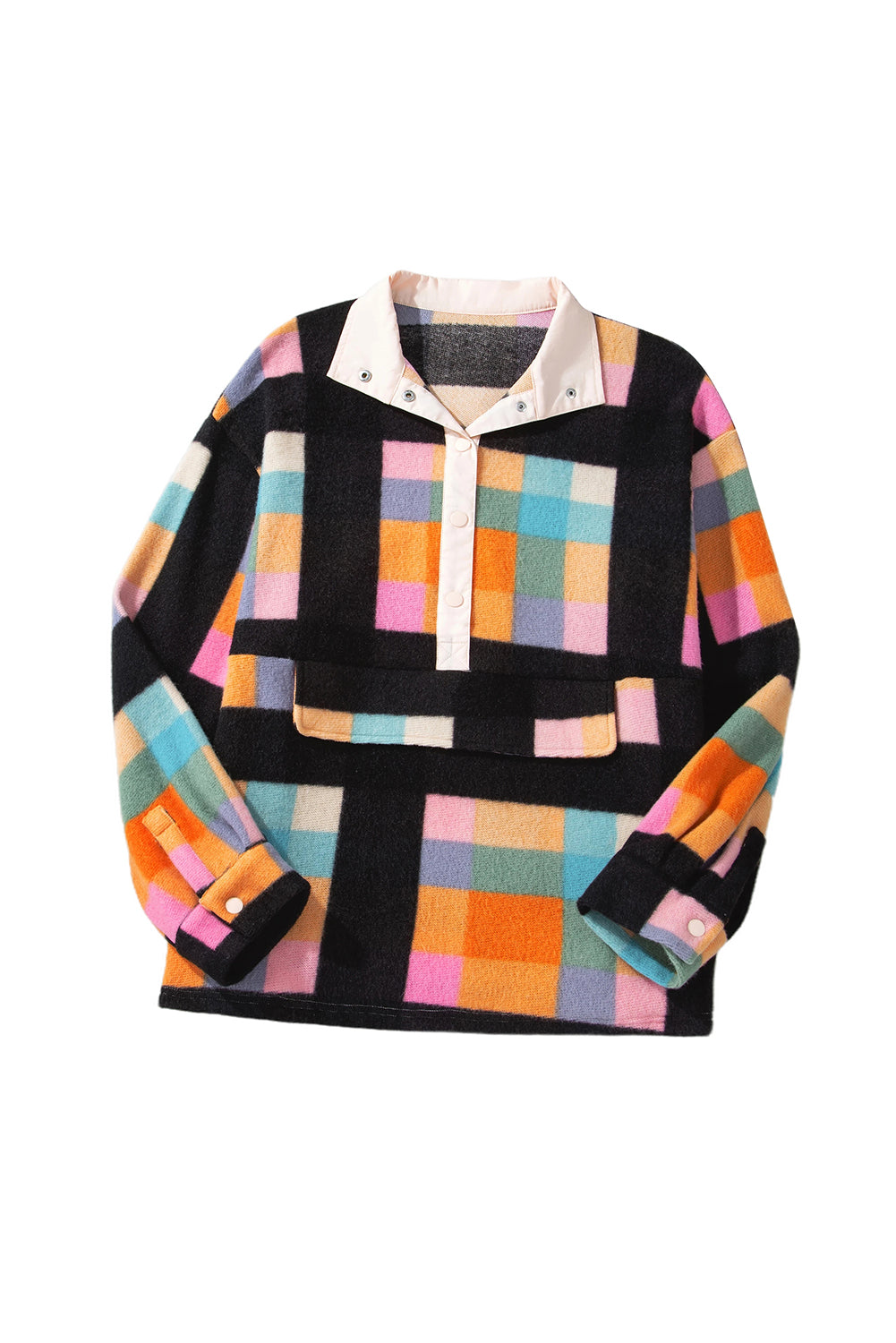 Women's Sherpa Henley Plus Size Sweatshirt