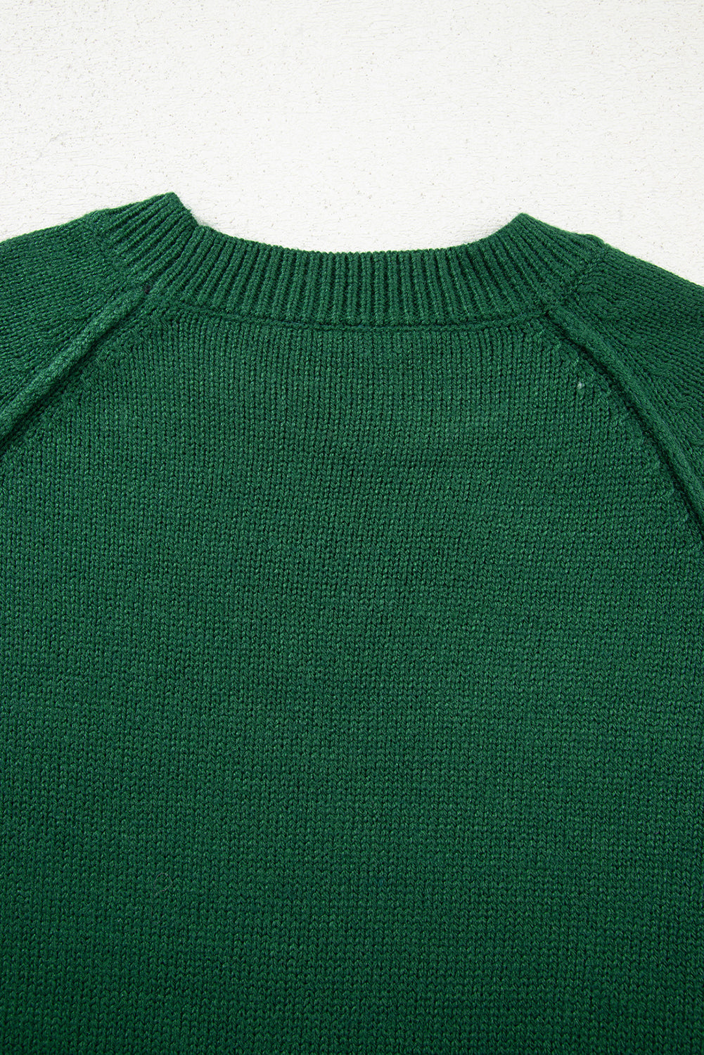 Evergreen Raglan Sleeve Crew-Neck Knit Top