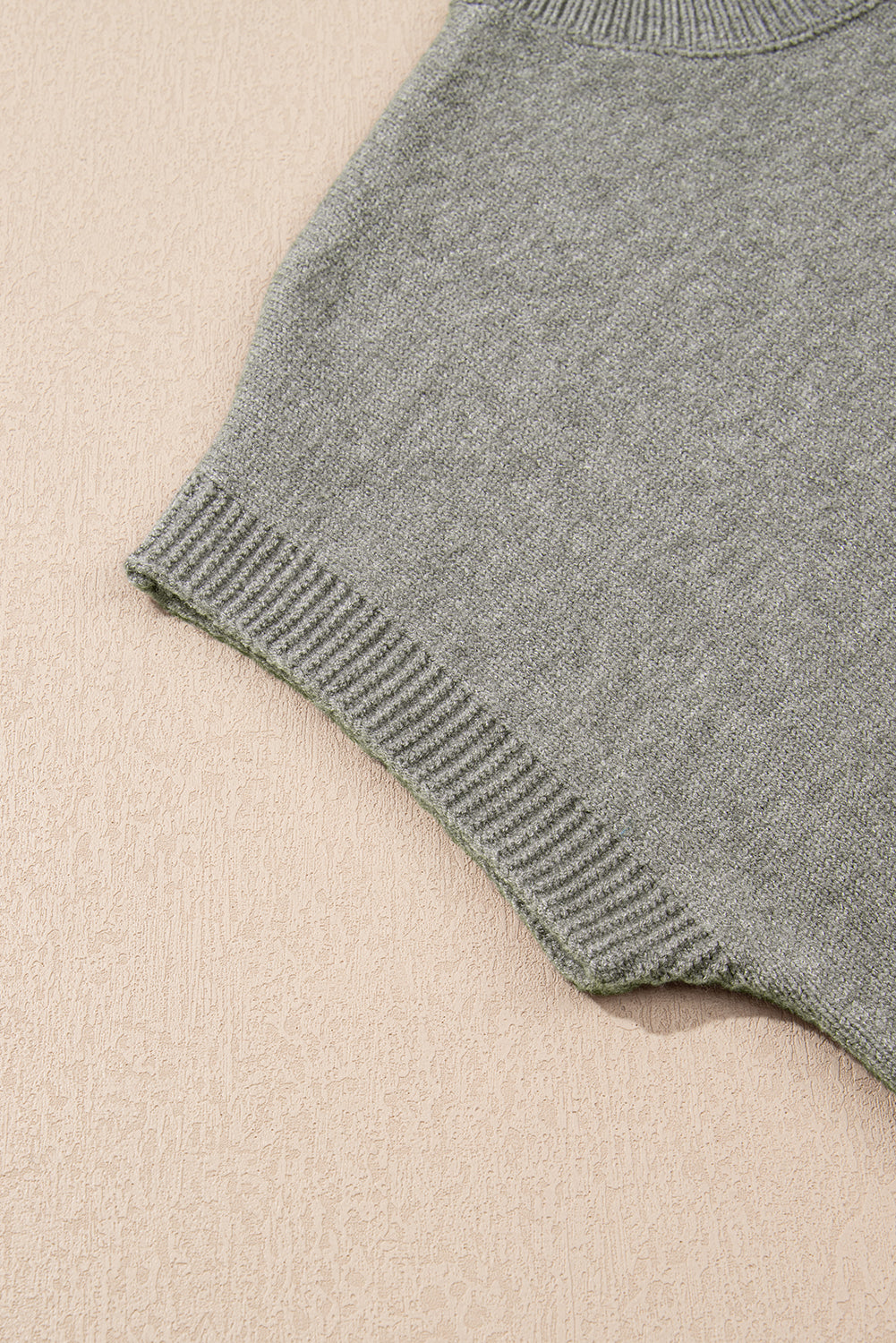 Pattern High Flower Rib-Knit Trim Short-Sleeved Boxy Knit Top