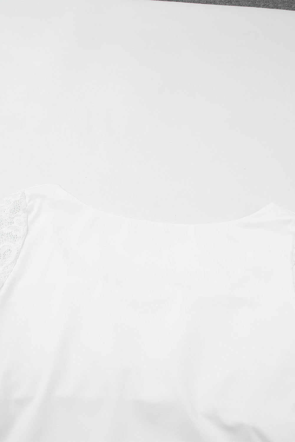 Bodysuit for Women Lace-Trimmed Sleeves Square