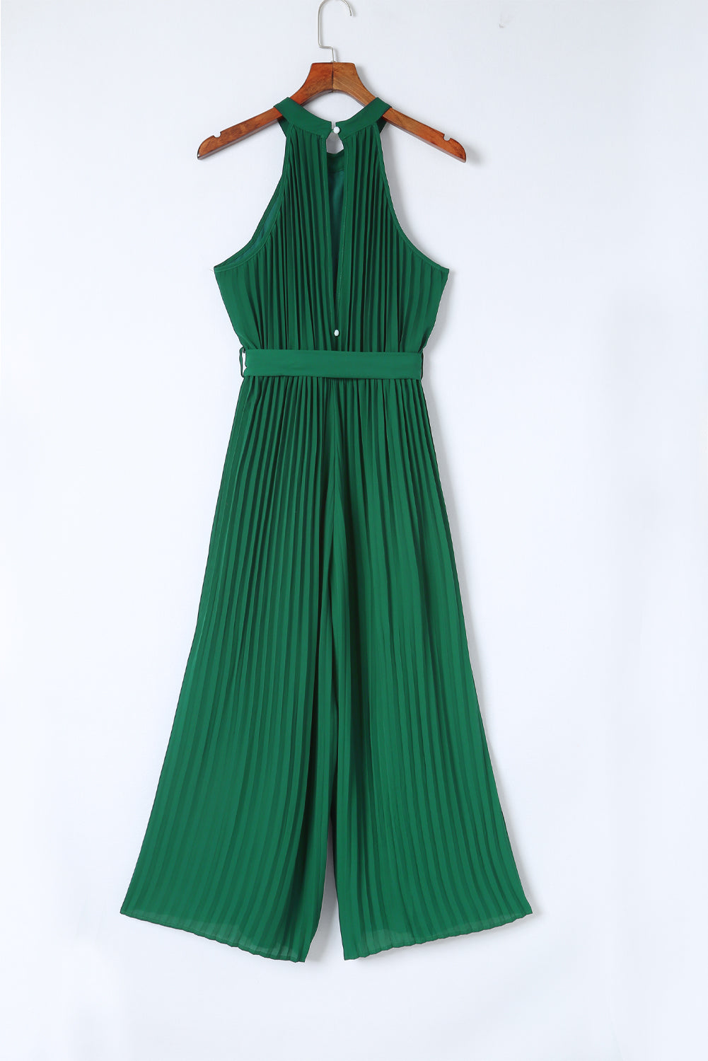 Leg Jumpsuit for Women Halter Neck Pleat-Detail Wide
