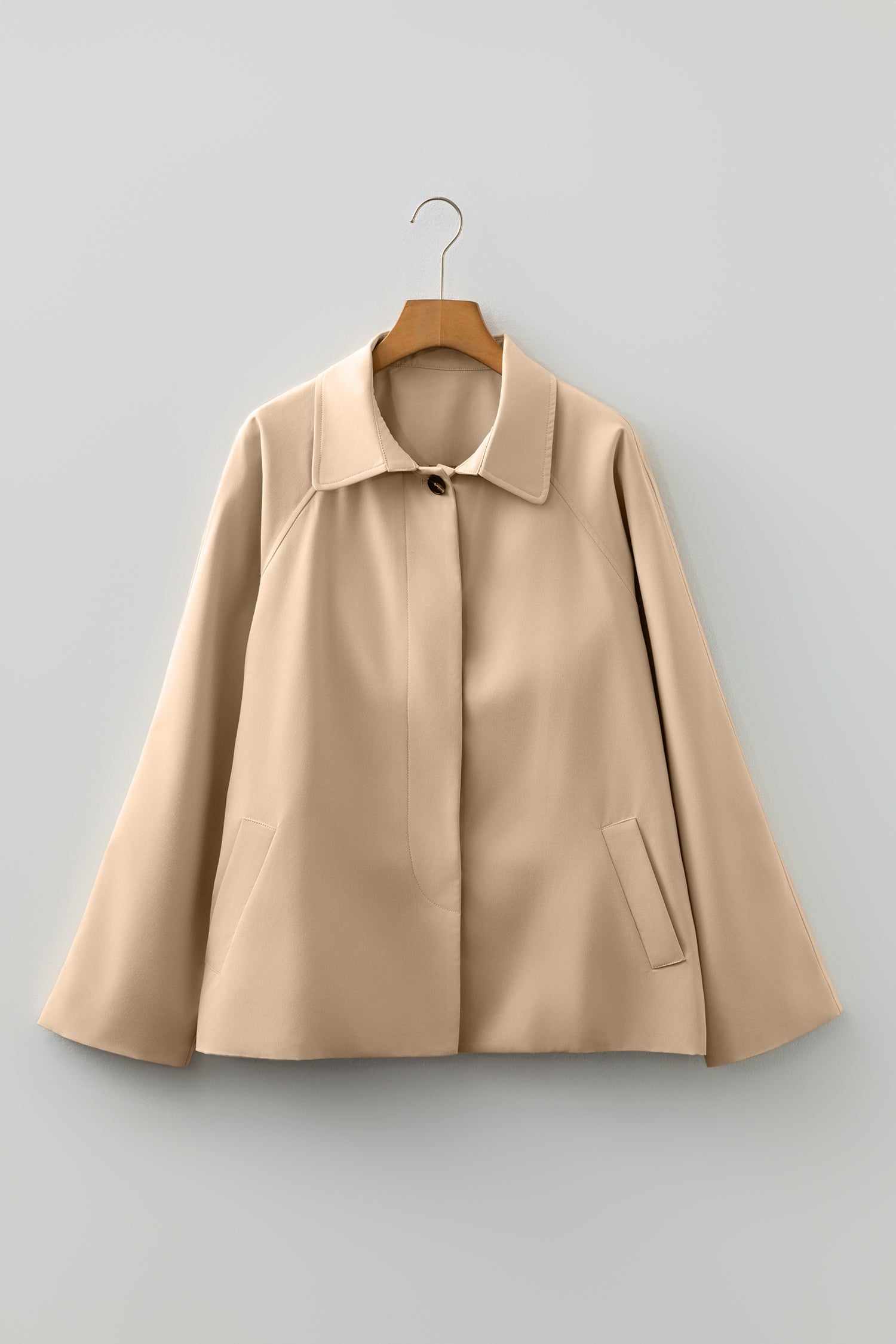 Patchwork Plaid Liner Single Breasted Trench Coat in Parchment