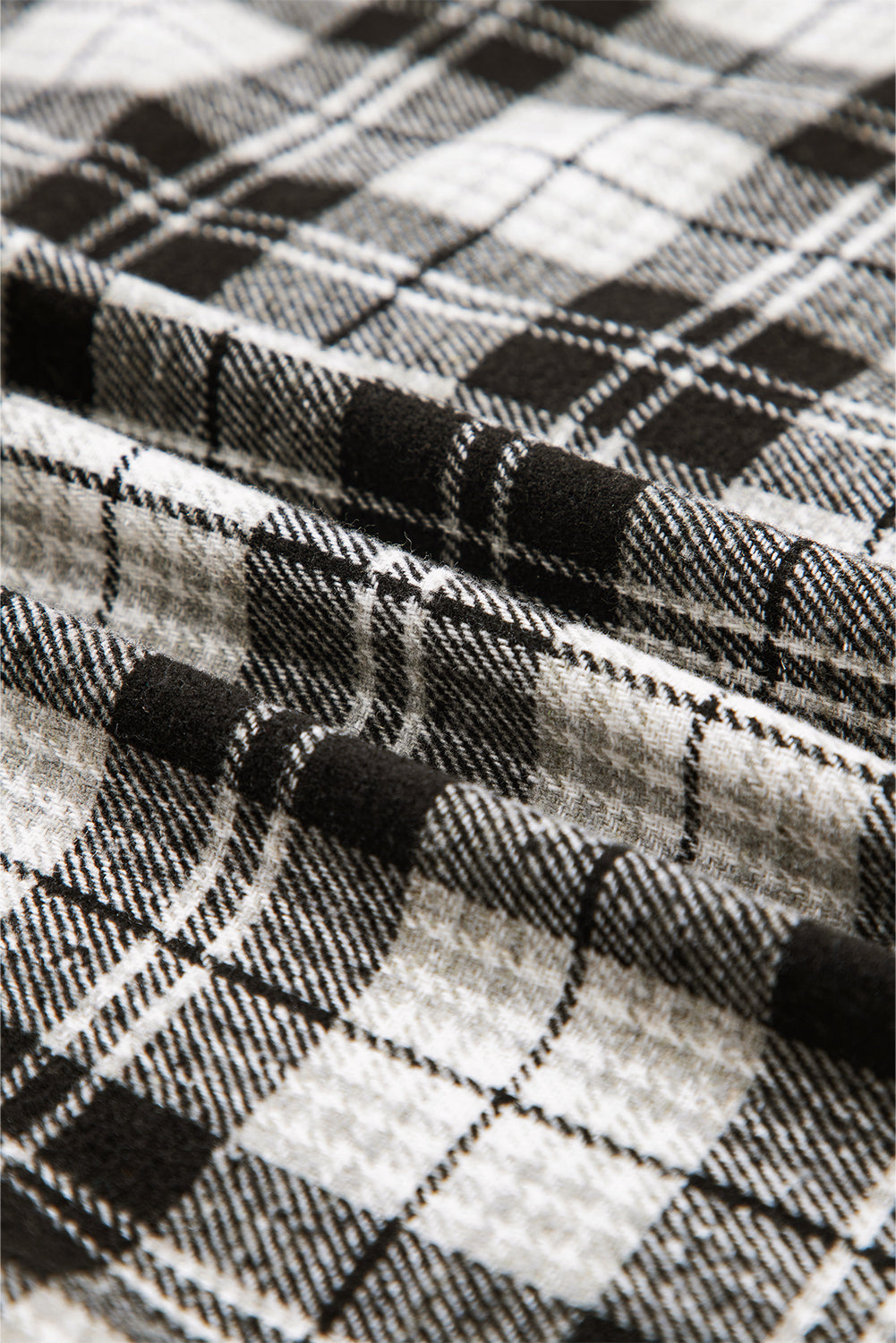 Chest Plaid Print Pockets Button-Front Shirt