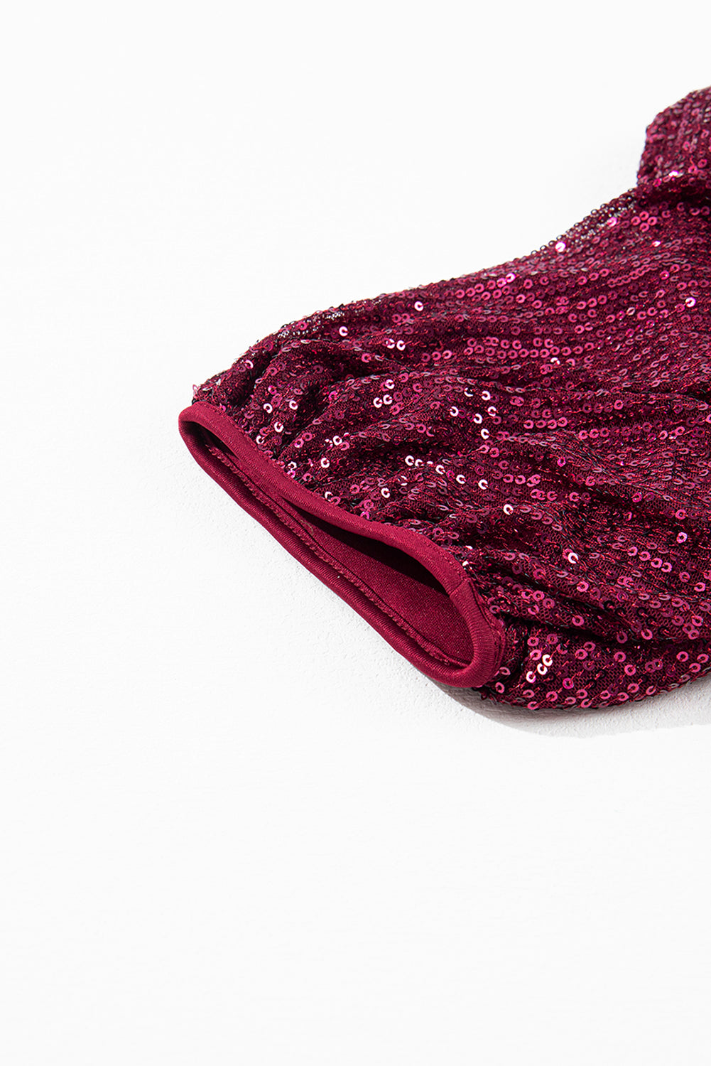 Women's Sleeve Sparkling Sequin Short Bubble Blouse