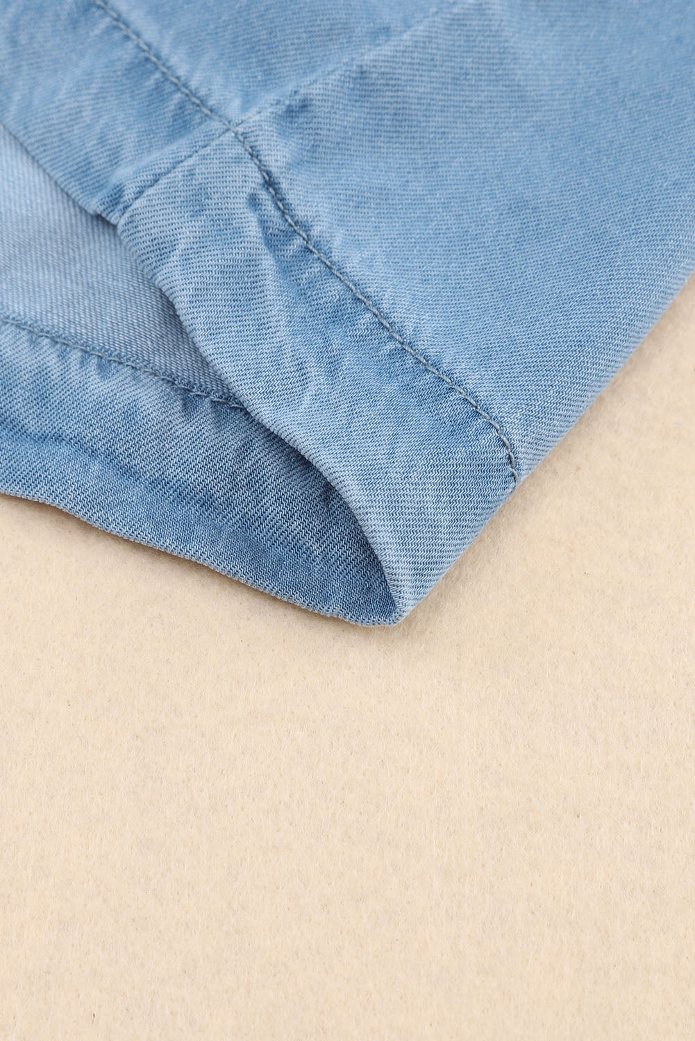 Women's Tank Top Featuring Buttons Denim Pleat-Detail
