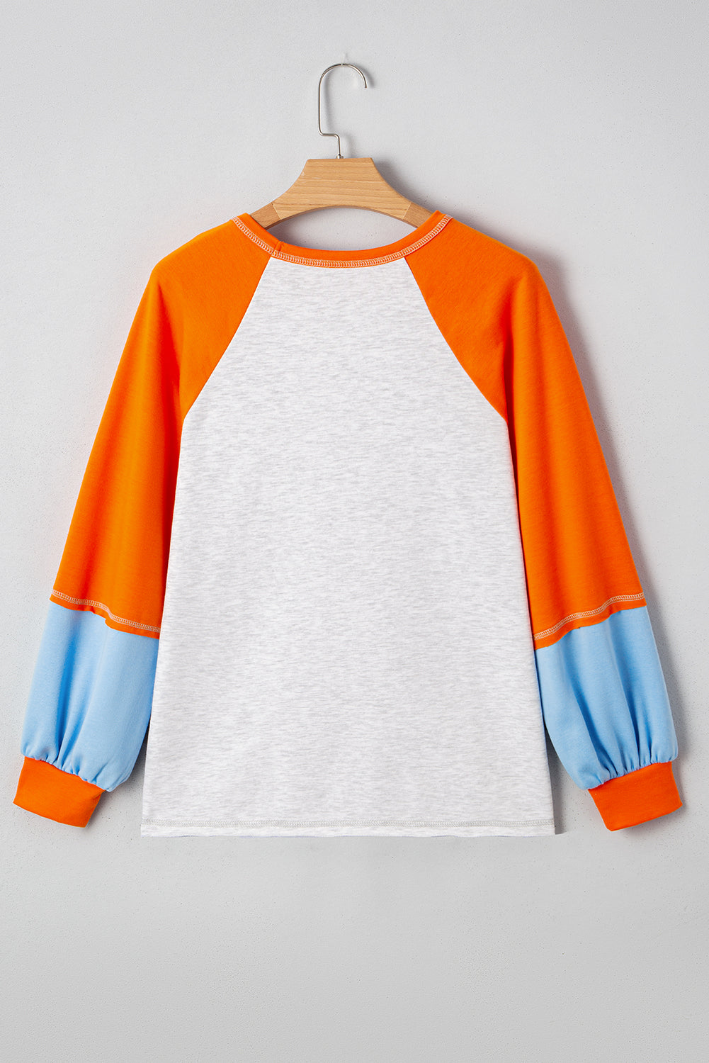 Colorblock Contrast Raglan Sleeve Stitching Easy-Fit Fit Top