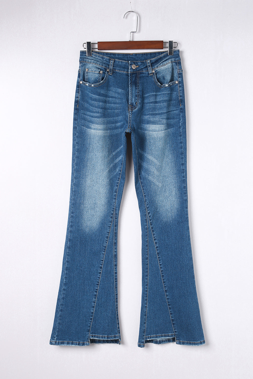 Women's High Rise Medium Wash Flare Jeans