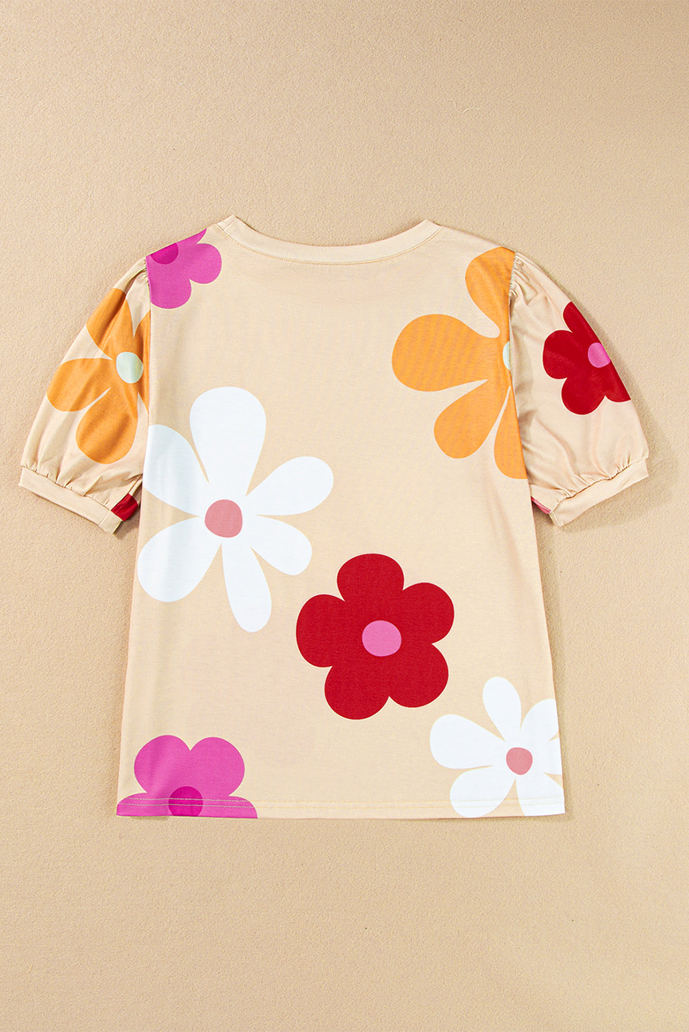 Tee for Women Bubble Sleeve Floral-Print