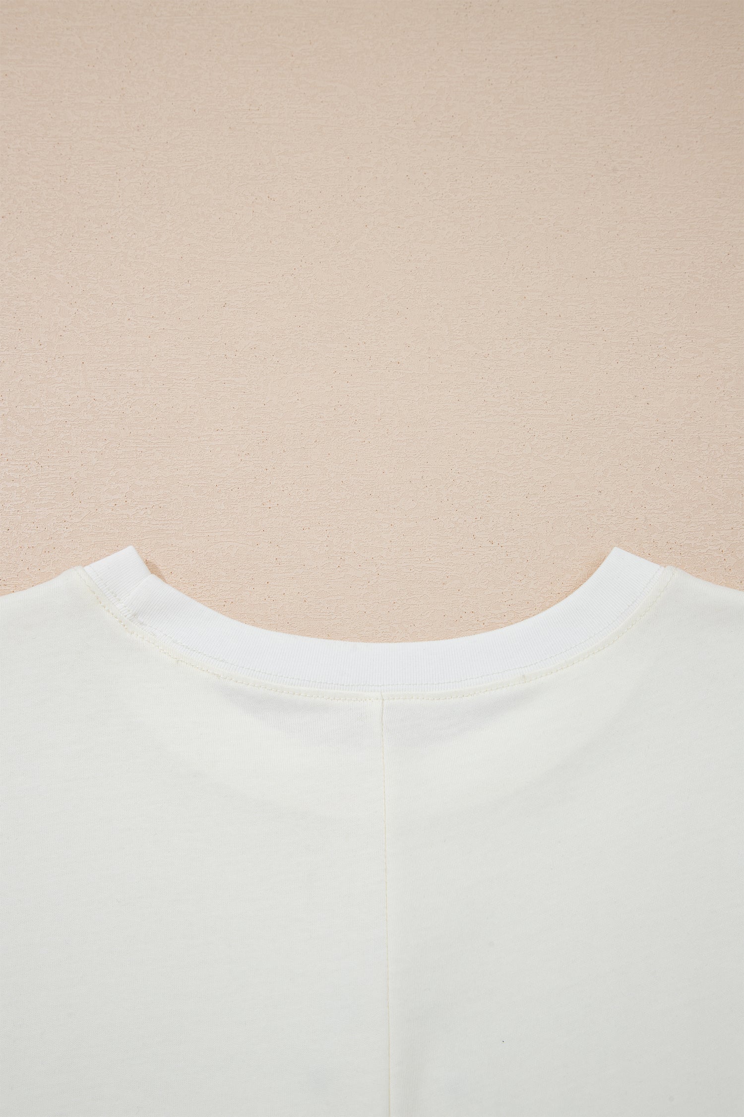 Cute Print Beige Star Stud Detail Cotton Jersey Top