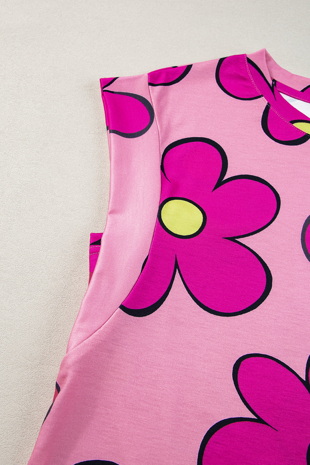 Women's Flower Cap Sleeve T Shirt
