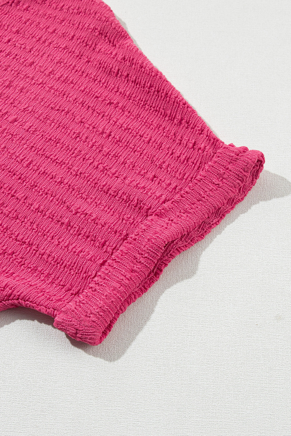 Women's Tee Featuring V Neck Textured Rolled Sleeve