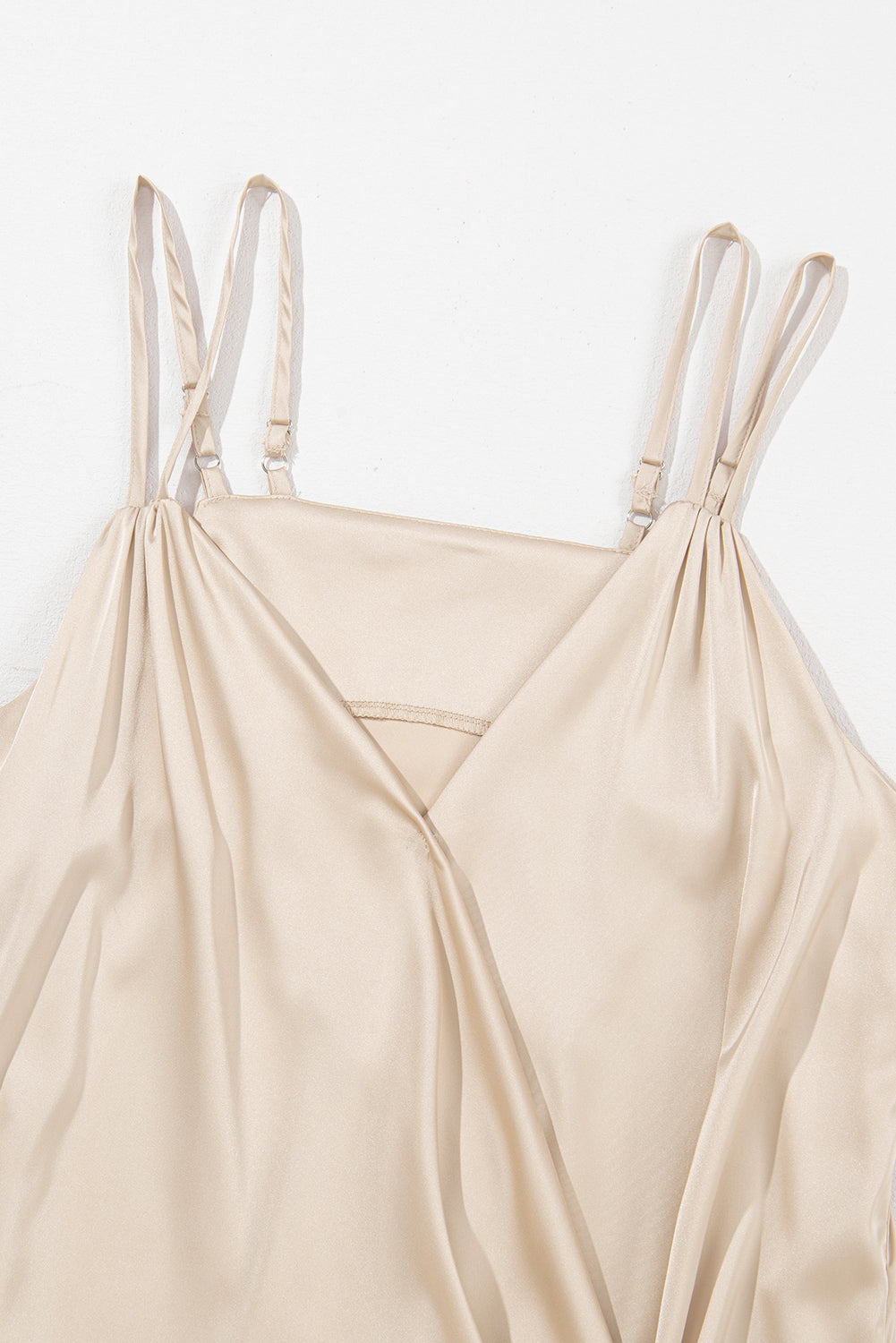 Women's Top Featuring Wrap Ruched Satin Camisole