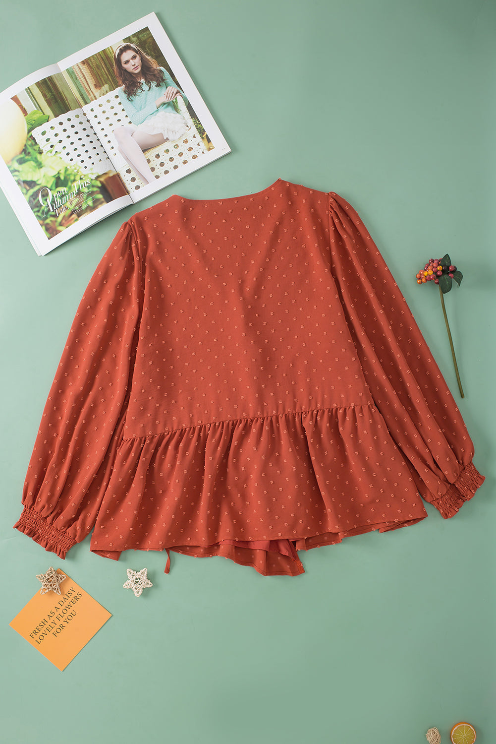 Blouse for Women Plus Size V Neck Wrap Tie Side