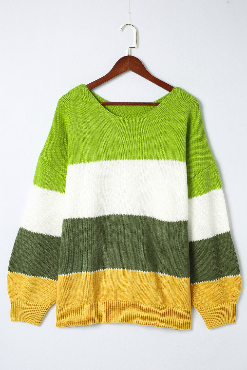 Women's Patchwork Plus Size Color-Block Sweater