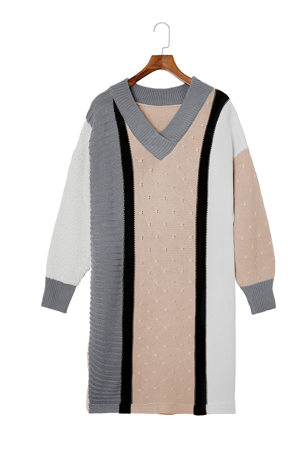 Women's Dress with Plus Size Sweater Mixed Boucl