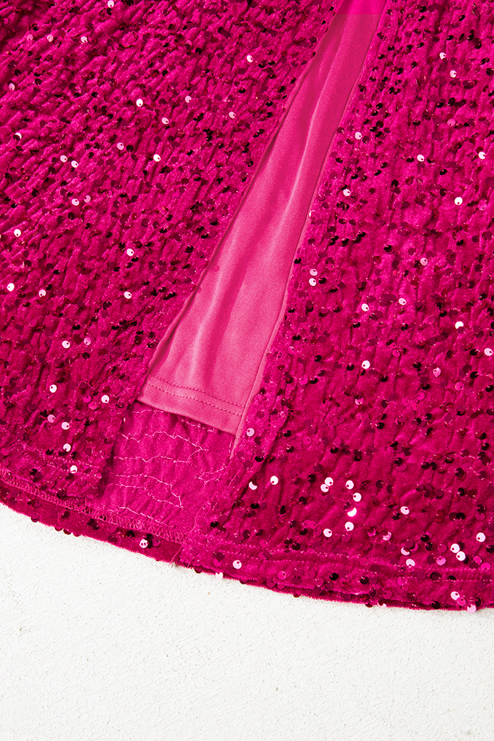 One Shoulder Thigh High Split Bodycon Sequin Gown