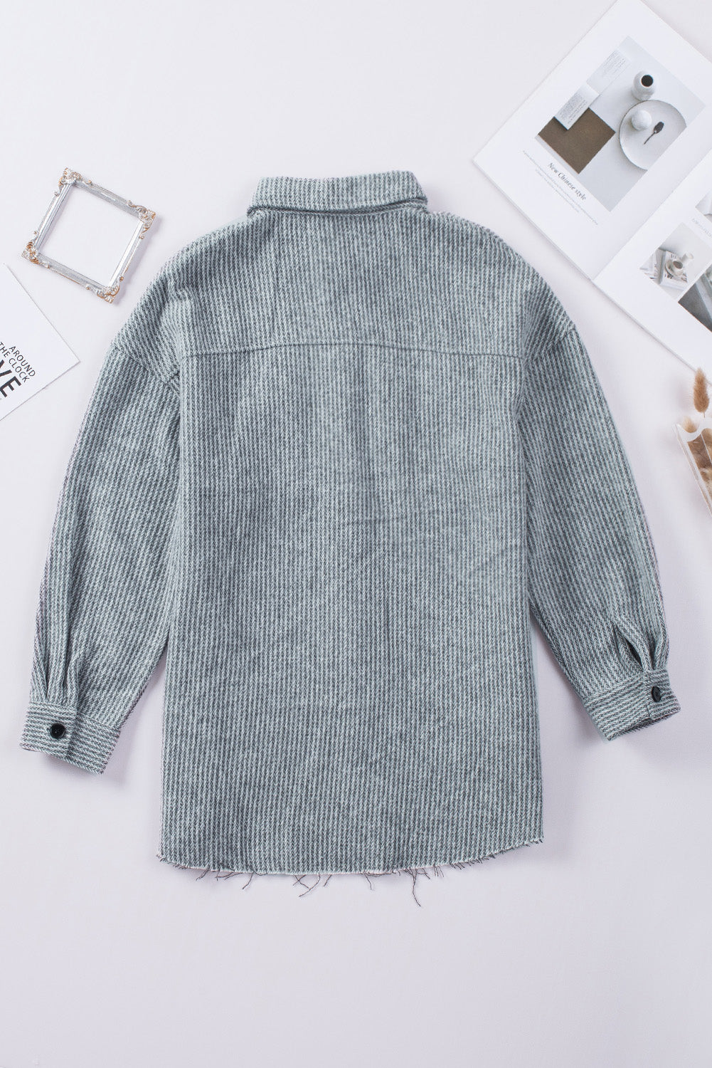 Women's Textured Button Women Shirt Jacket
