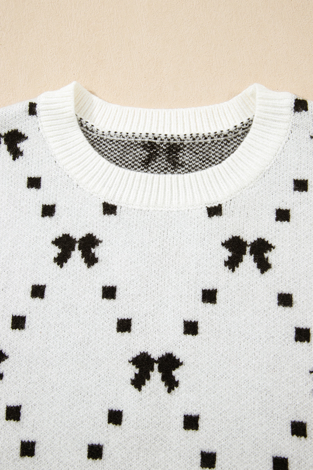Bow Pattern Buttoned Side Cropped Sweater Vest