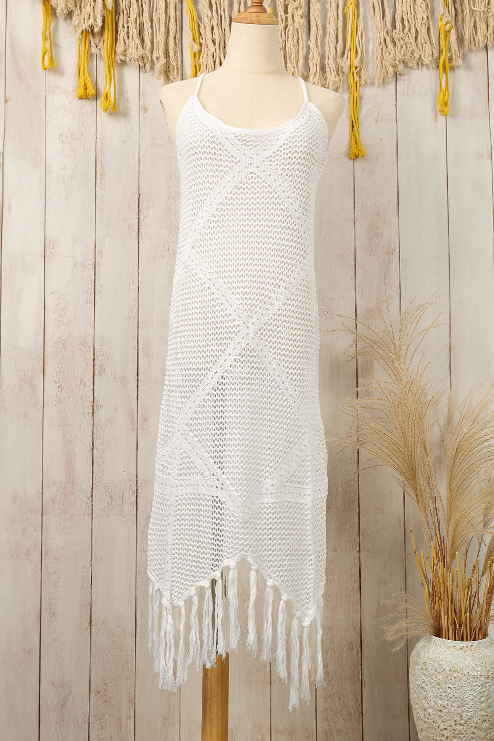 Women's Dress Featuring Beach Hollow Tassel-Detail