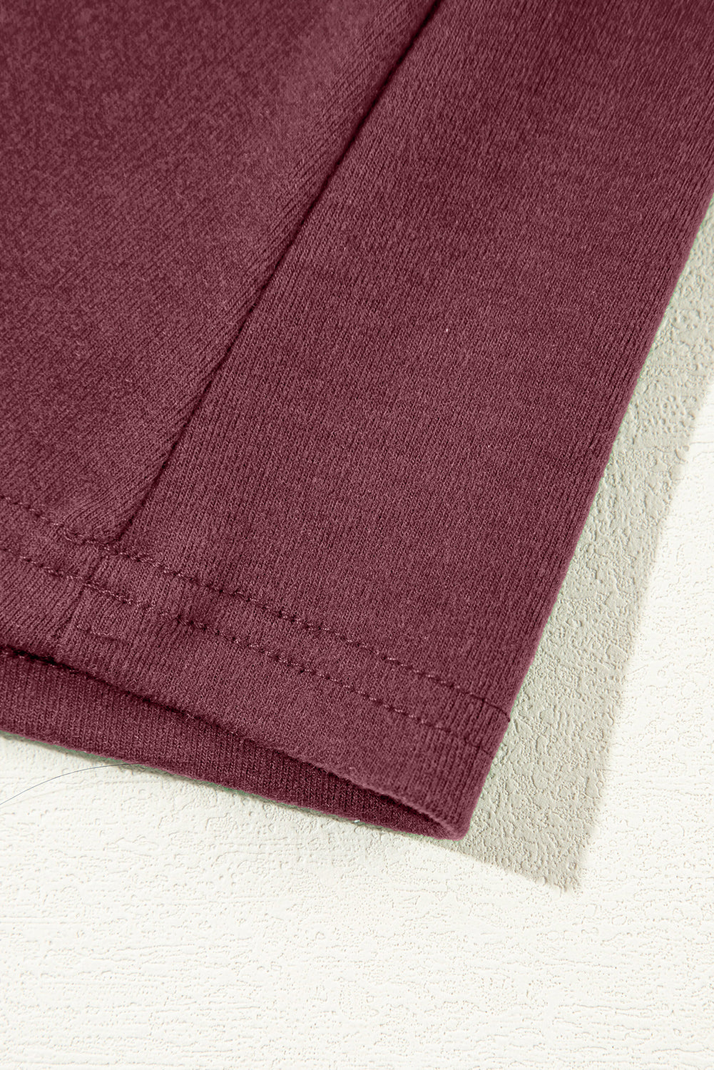 Exposed Seam Crew-Neck Long-Sleeved Top in Red