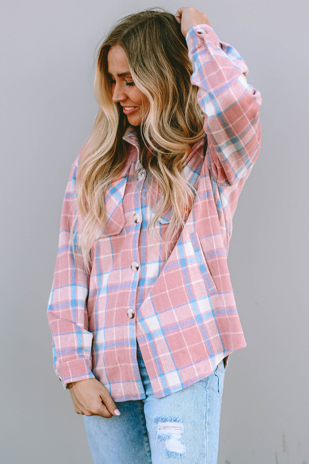 Women's Plaid Flap Pocket Flannel Shacket