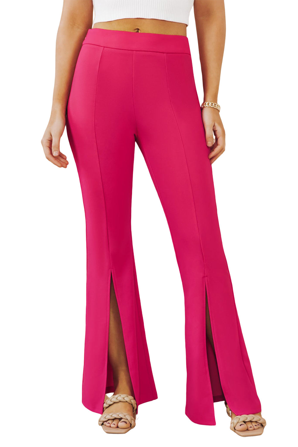 Women's Pants Featuring High-Rise Split Hem