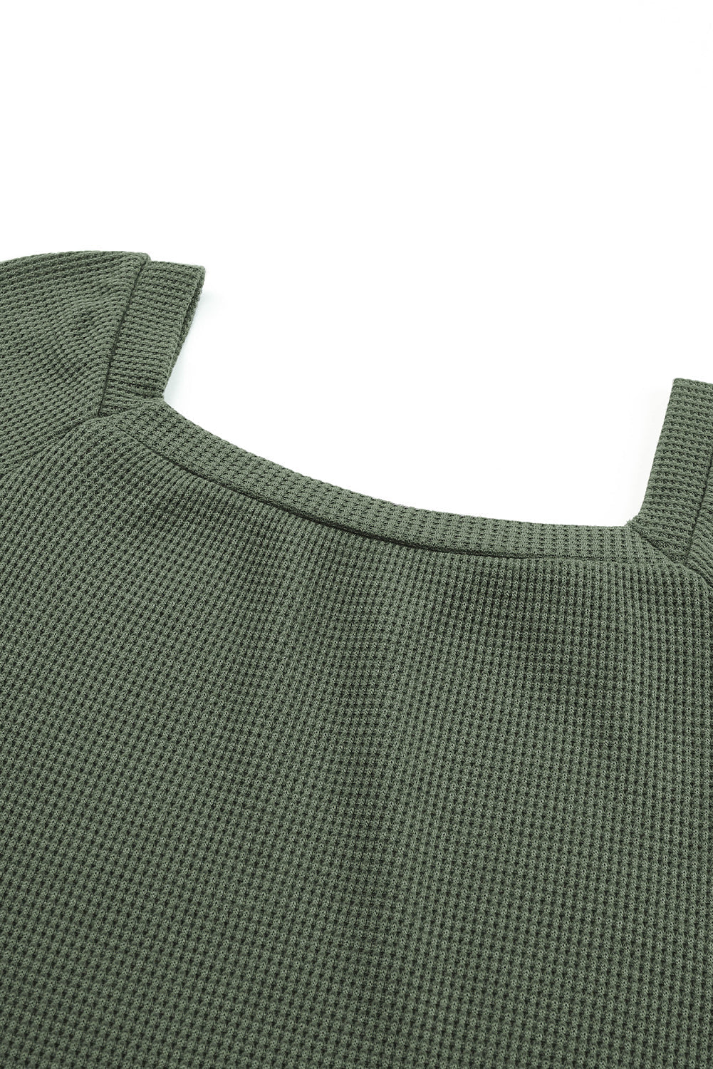 Women's Knit Top with Balloon Sleeve Waffle