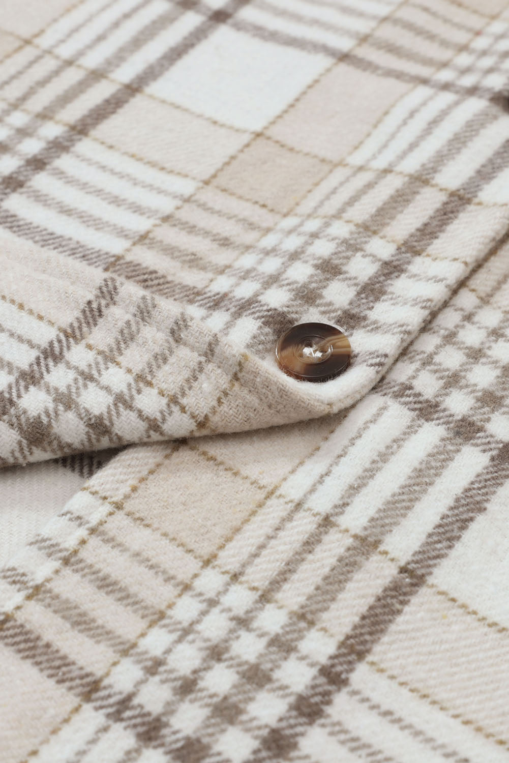 Women's Shacket Featuring Button-Front Plaid Hood
