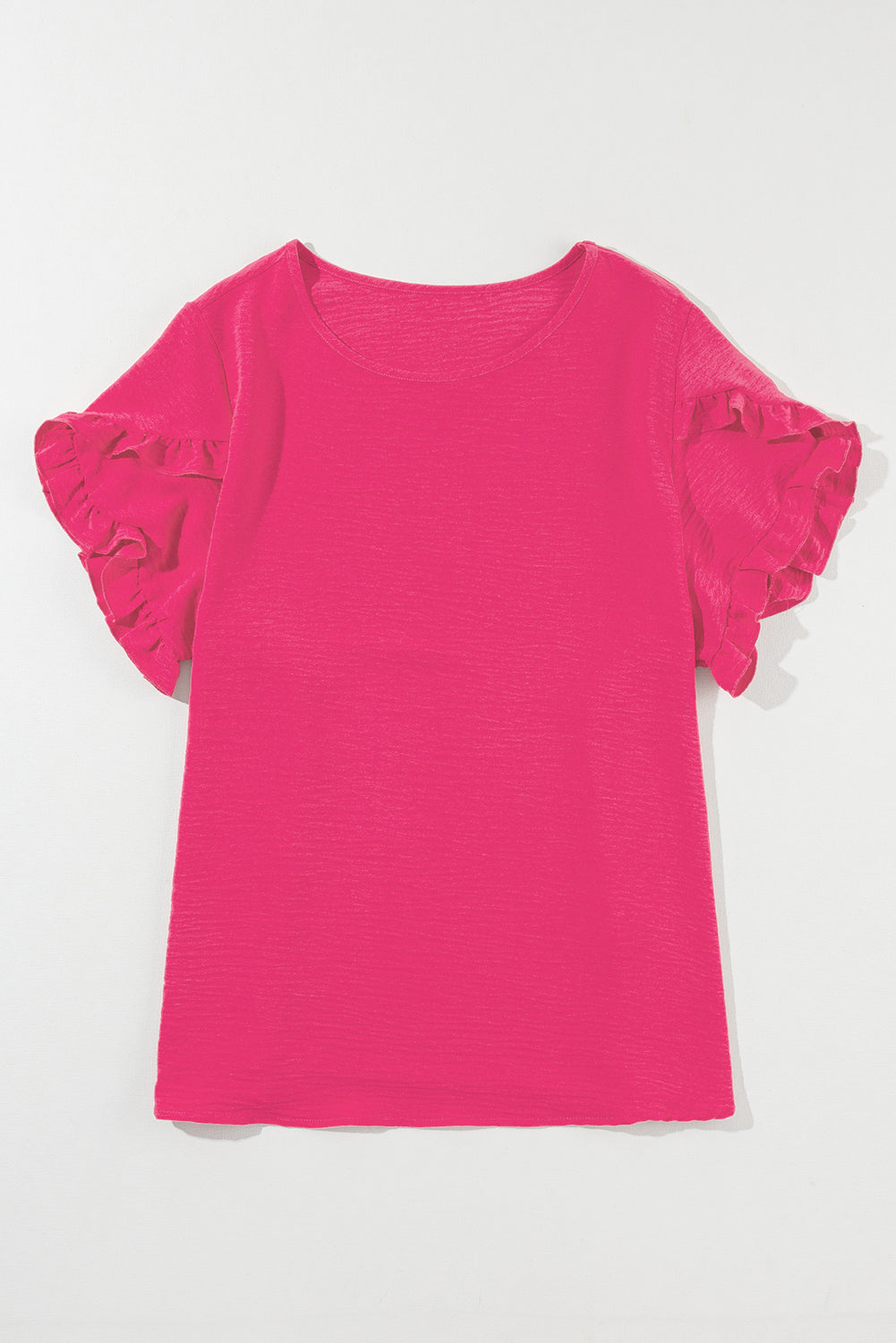 Women's Top Featuring Ruffle-Trimmed Short-Sleeve Plus Size