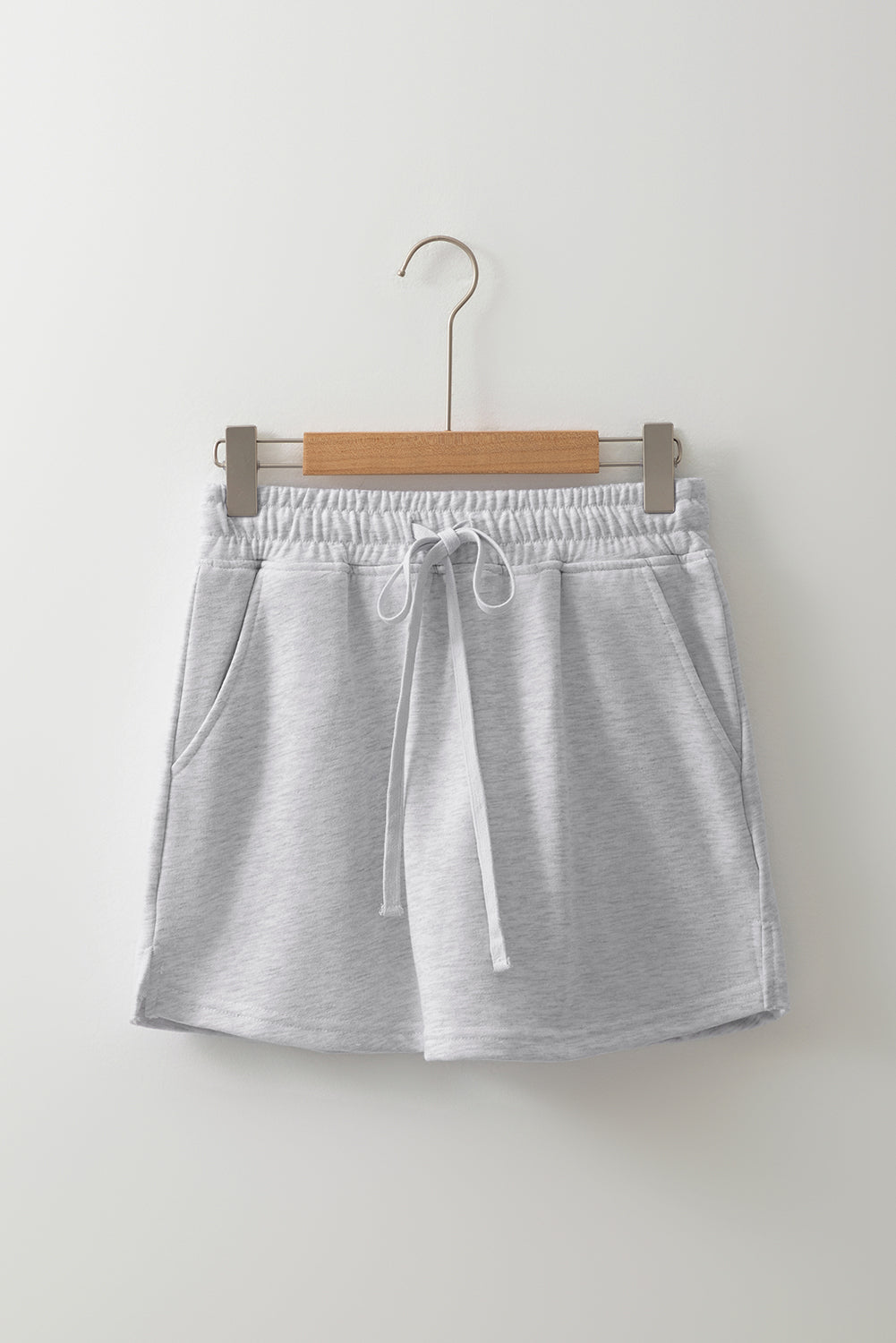 Grey French Light French Terry Drawcord Elastic Waistband Mini Skort