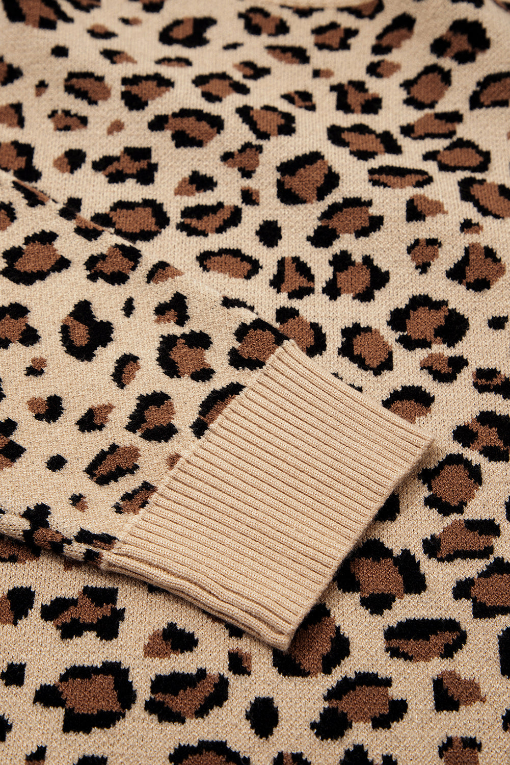 Leopard-Print Dolman Sleeve Knit Top