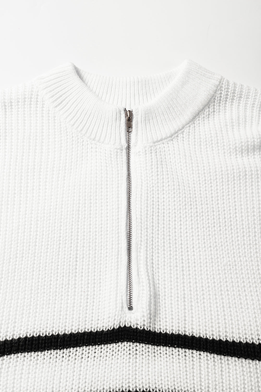 T-shirt for Women Sweater Half Zip Split Stand Neck