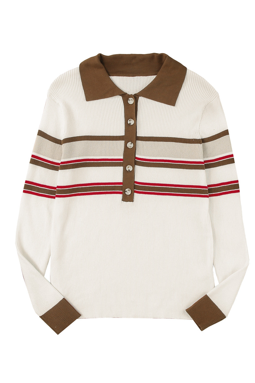 Sweater for Women Rib Knitted Henley