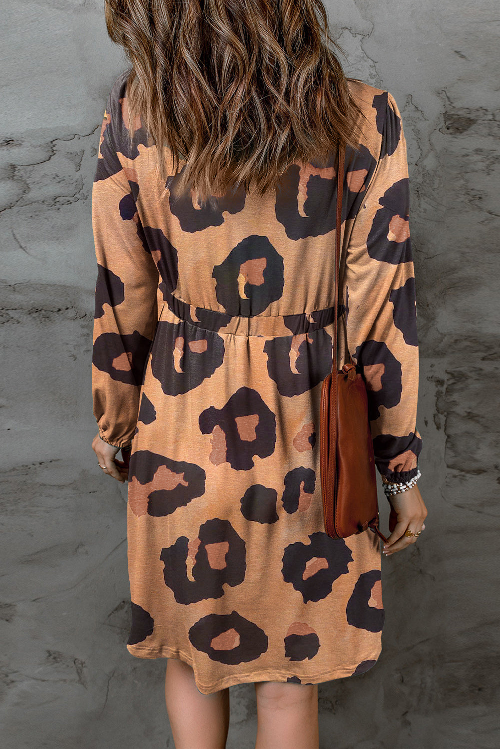 Women's Dress Featuring Front Bubble Sleeve Loose Knitted