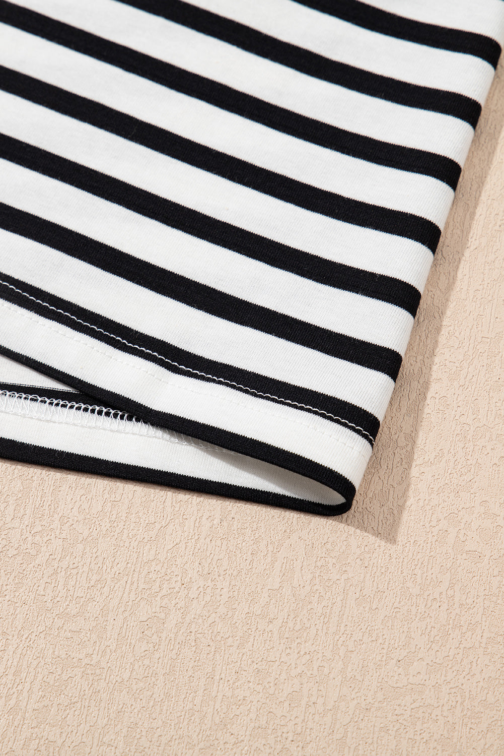 Black Stripe V Neck Collared Puff Sleeve T Shirt Mini Dress