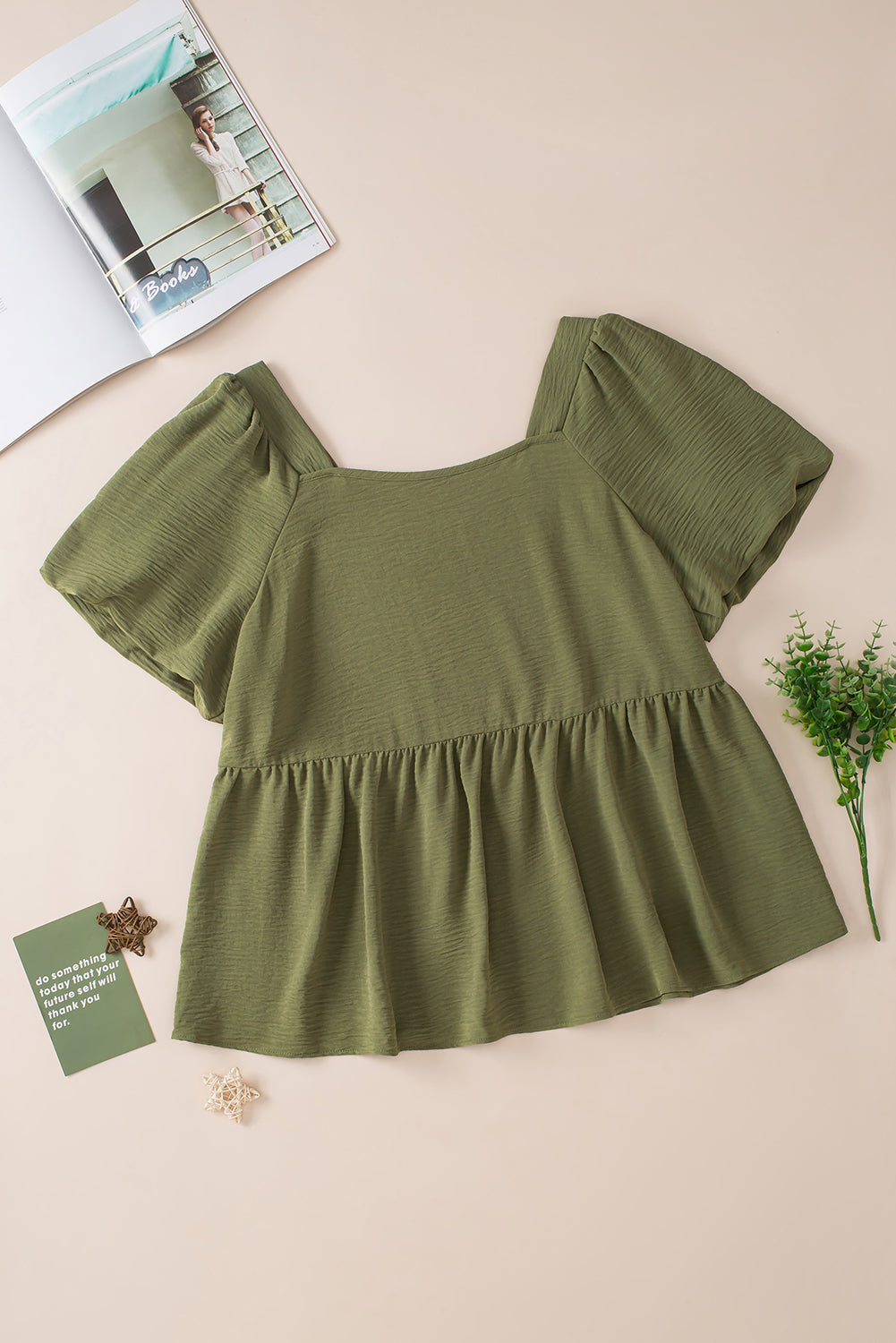 Women's Babydoll Top with Solid Plus