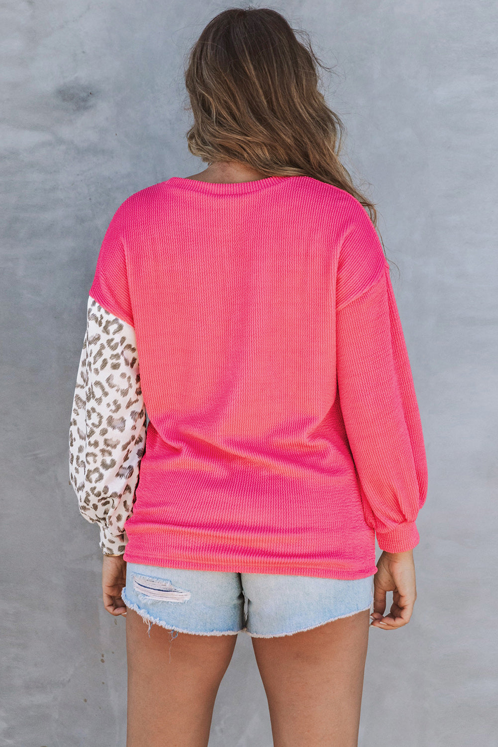 Top for Women Rib-Knitted Long-Sleeve
