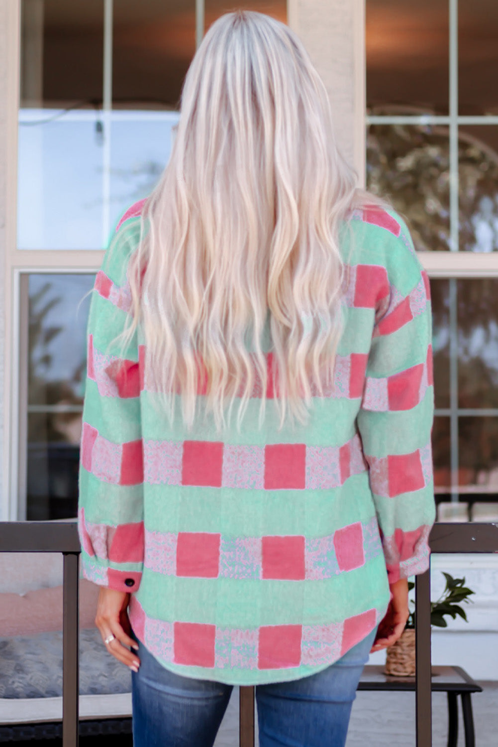 Shacket for Women Plaid Pattern Oversized