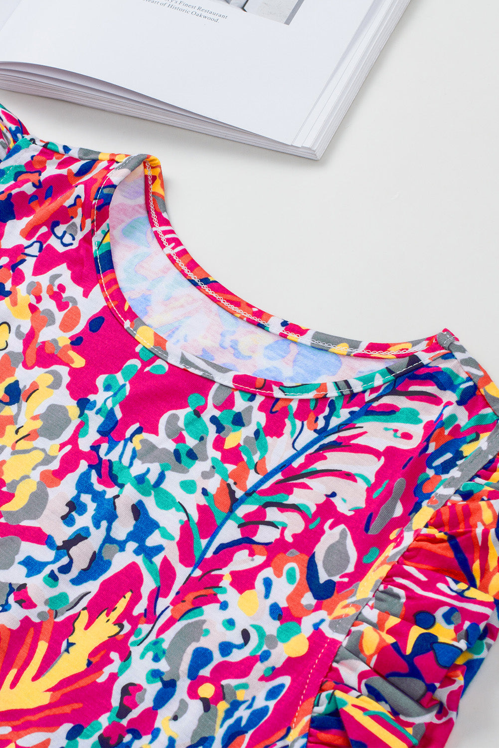 Women's Ruffles Featuring Tank Top with Floral-Print Print
