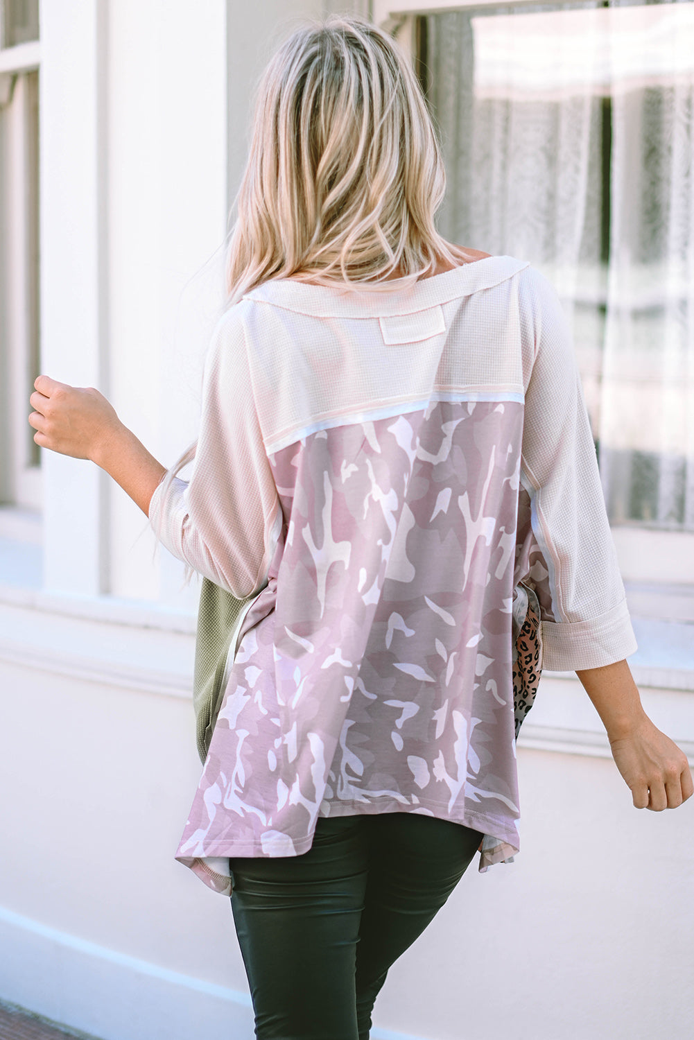 Women's Top Featuring Exposed Seam Oversized