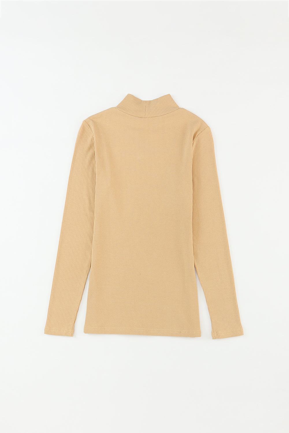 Women's Top Featuring Rib-Knitted Knitted Mock Neck