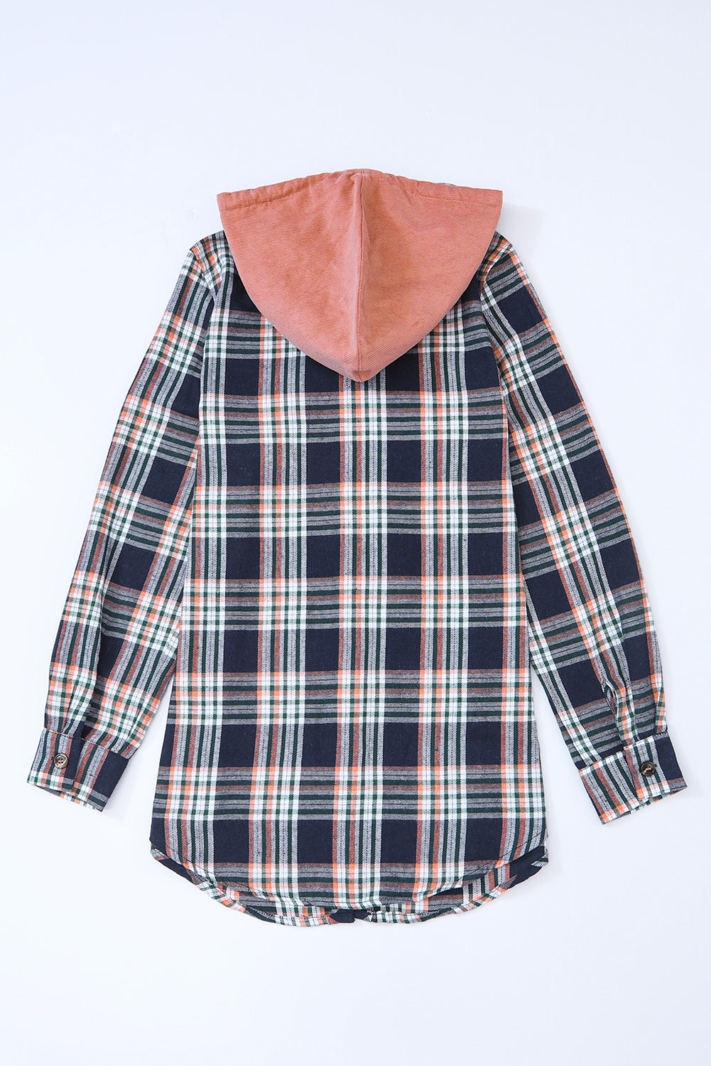 Women's Shacket with Hooded Drawcord Plaid