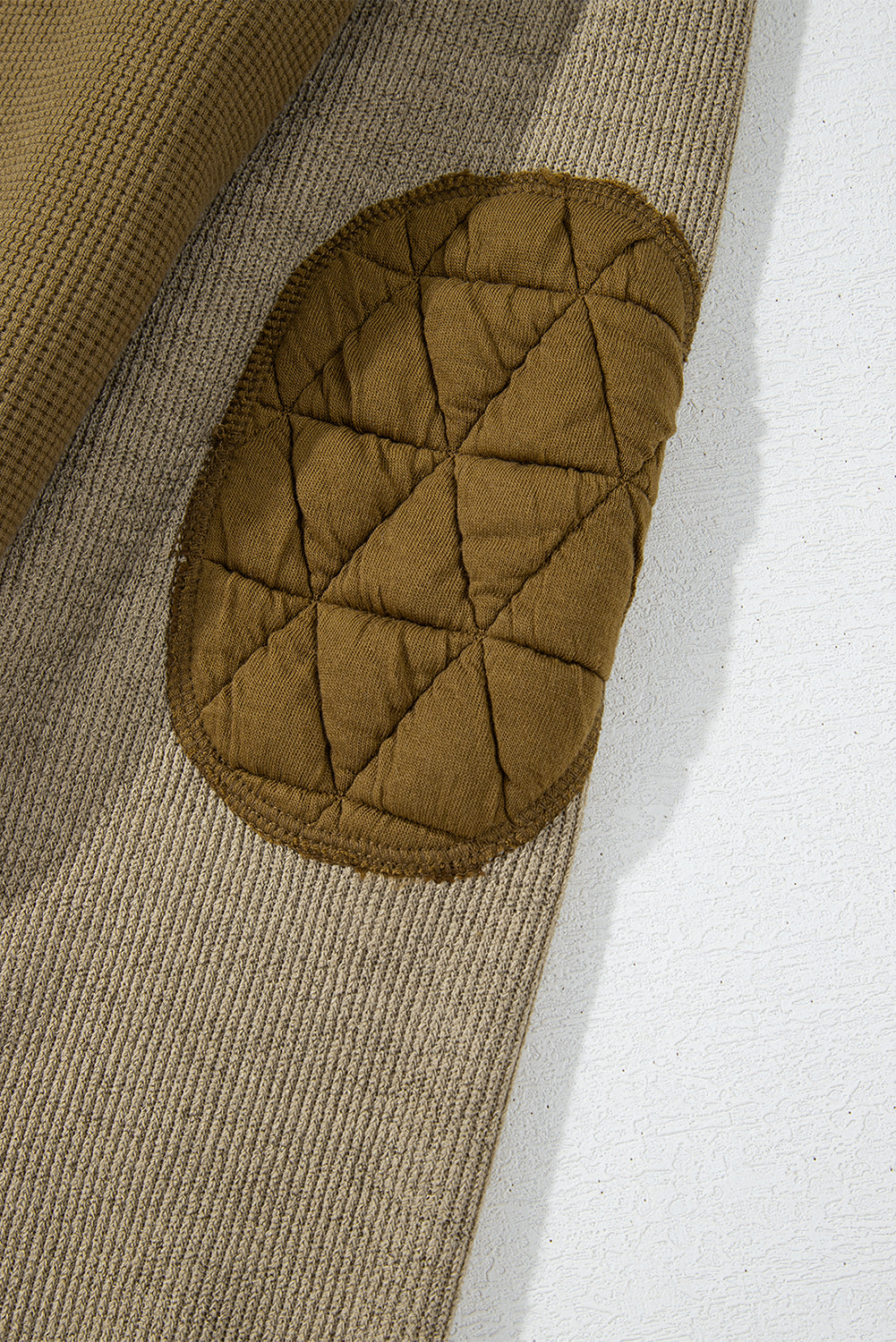 Quilted Textured Patchwork Easy-Fit Fit Hooded Jacket in Green