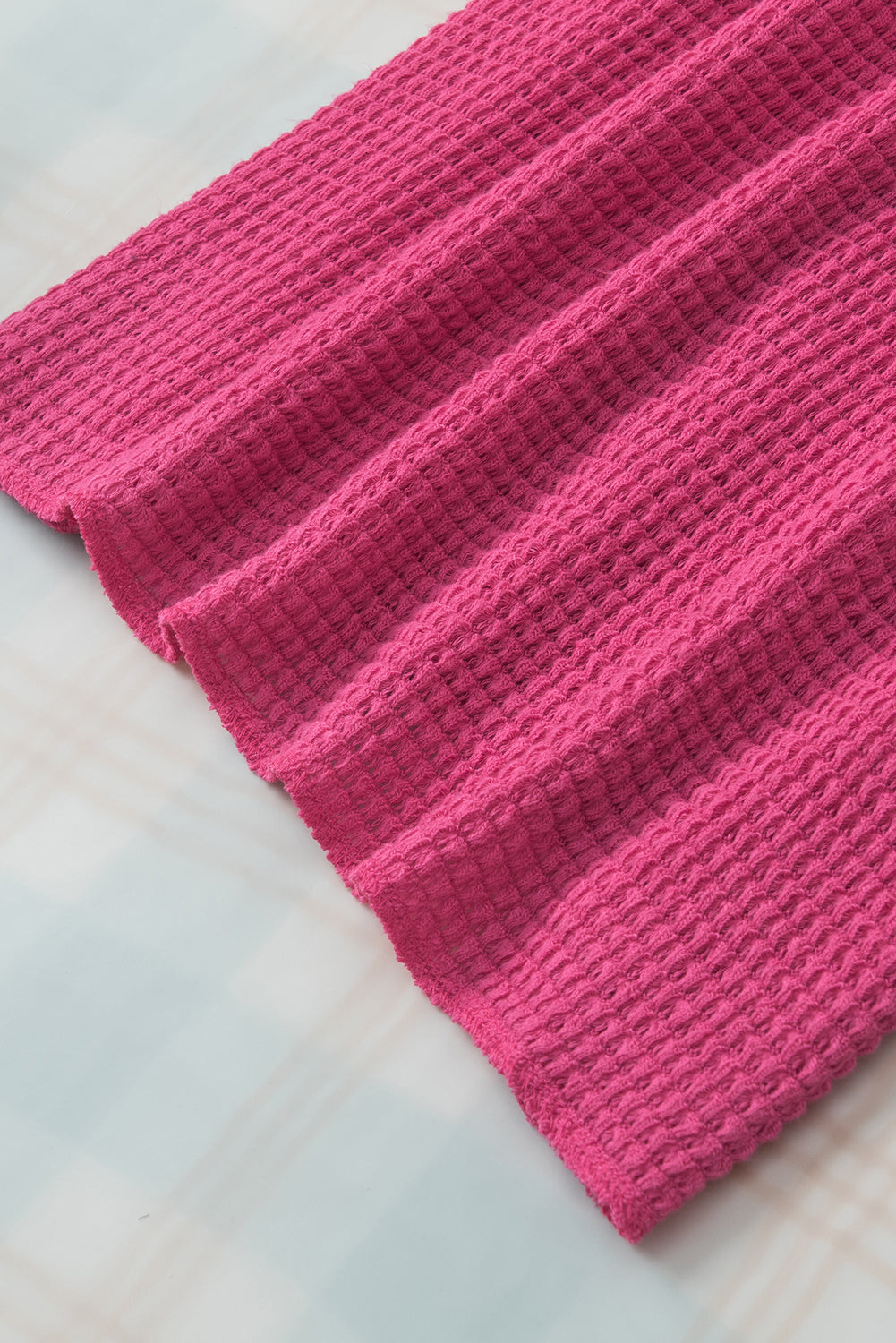 Women's Textured Knitted Split Neck Top