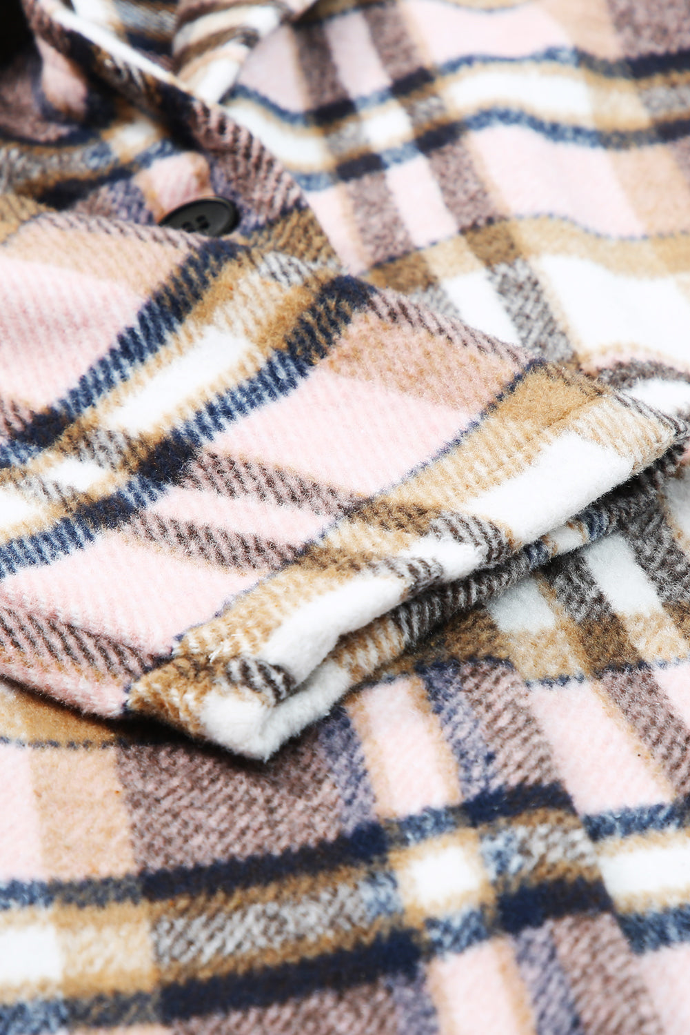Women's Plaid Button Up Lapel Jacket