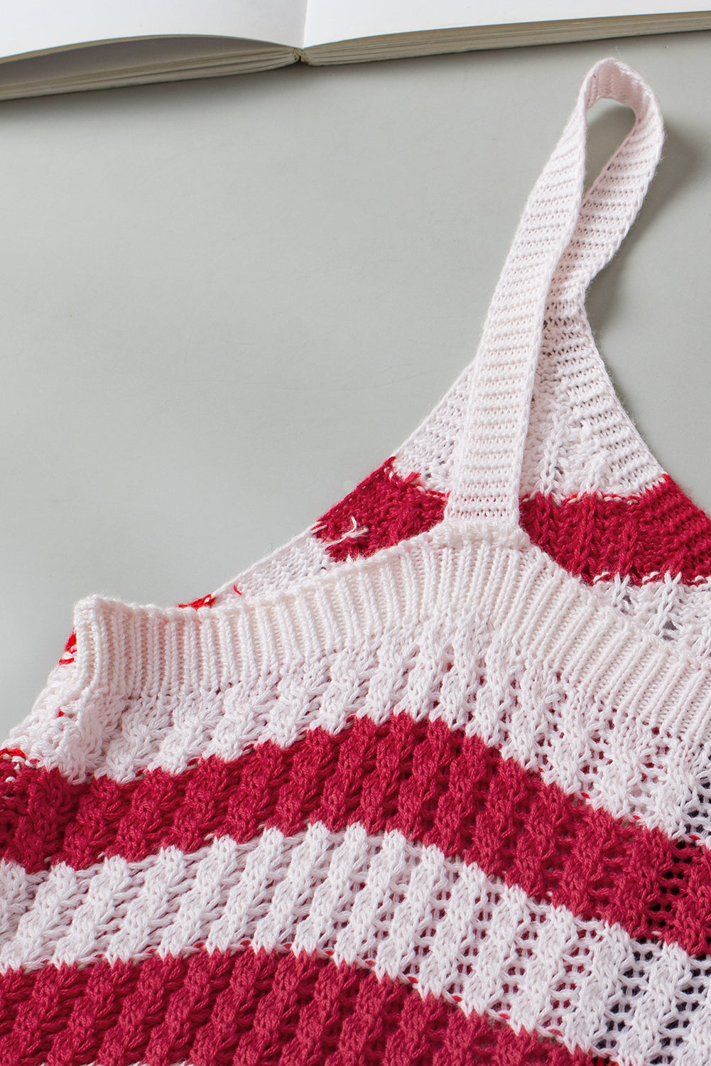 Women's Tank with Stars Stripes Flag Pattern Knitted