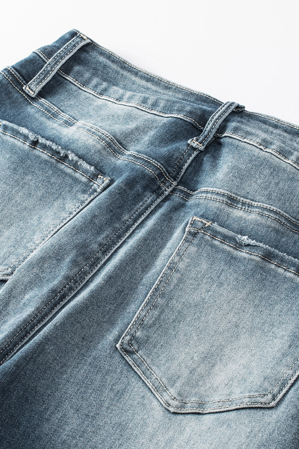 Women's Jeans Featuring Distressed Ripped Slim-Fit