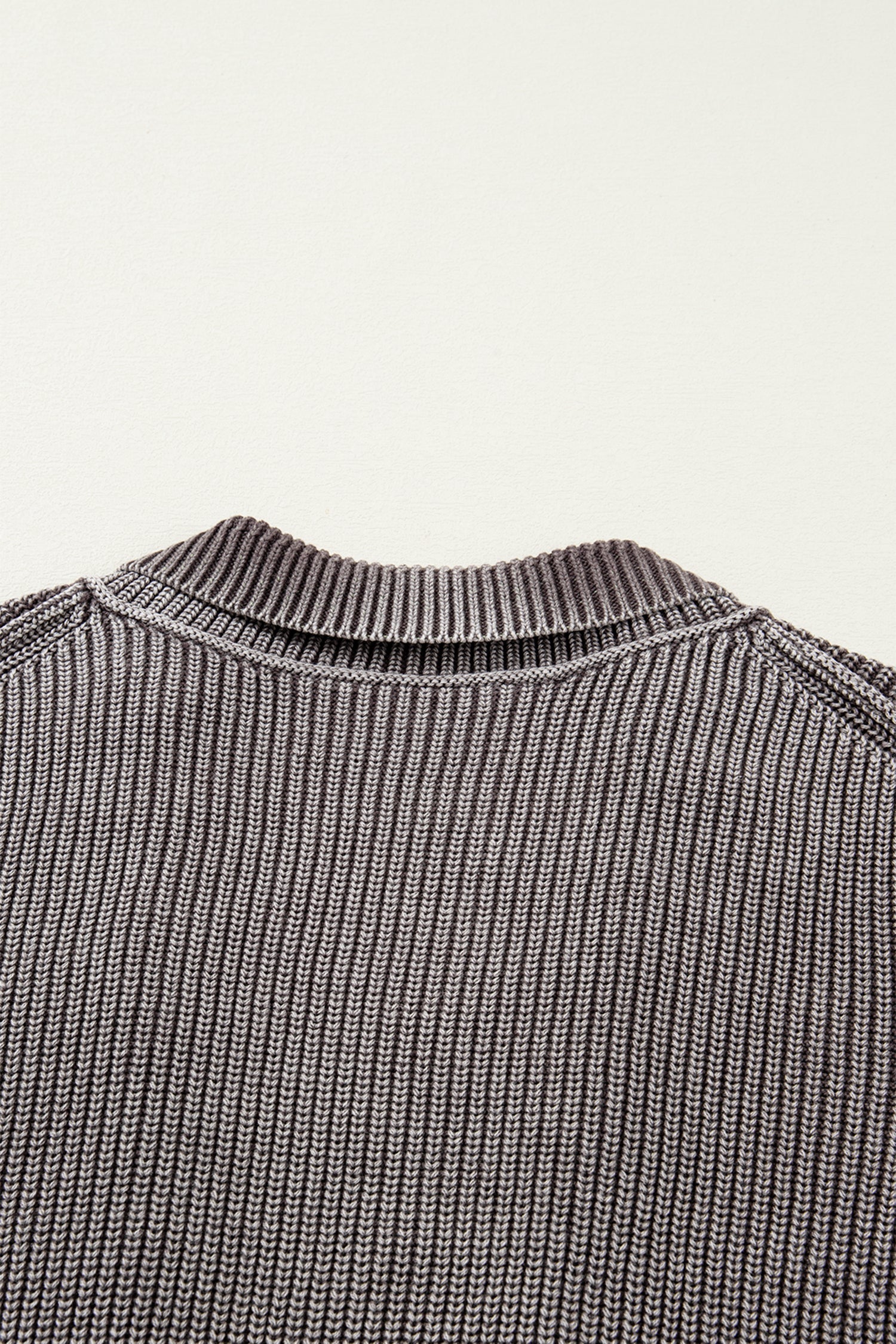 Mineral Seam Wash Exposed Patchwork Knit Open Cardigan Knit Top